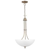Globe Merlot One-Light Pendant, Antique Brass with Opal White Globes#61745