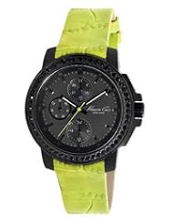 Kenneth Cole New York Womens KC2808 Dress Sport White Multi-Function Dial Stone Green Strap Watch