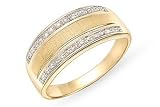 1/10 Carat 14K Yellow Gold Mens Diamond Band