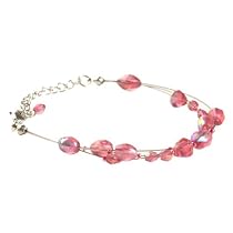 Glass Beads Pink Bracelet "Bead on a Wire" -Fair Trade Gifts