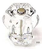LOT of 8 Antique type ICE CLEAR Glass Knob Pulls with Custom Flush Connectors,1920 Depression Replicas