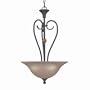 Westinghouse 64086 Symphony Hall Three-Light Pendant, Distressed Black, with Speckled Bronze Globes