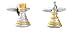 Rhodium plated and gold plated Chess piece cufflinks