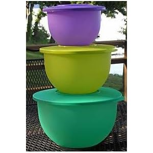 Tupperware Three Pc Impressions Bowl Set. New Colors by
