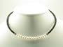 Braided Leather Necklace with Freshwater Pearls