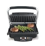 New Hamilton Beach Steak Lover's Grill 100 Sq. In. Nonstick Surface And Illuminated Sear Button
