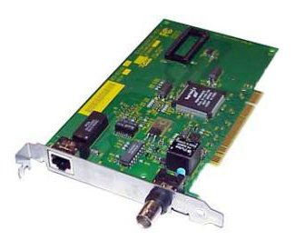 3COM 3C900B-TPC EtherLink10 PCI TPC Network Interface Card NIC. Plug-in card. Network adapter. IEEE 802.3. 1 port Ethernet 10Base-T; RJ-45 connector. 1 PCI slot. Data transfer rate 10 Mbps