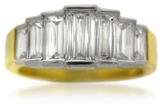 Diamond 18k Yellow Gold & Platinum Wedding Band 