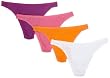 Fruit of the Loom Women's 4-Pack Cotton Fashion Thongs