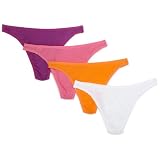 Fruit of the Loom Women's 4-Pack Cotton Fashion Thongs