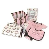 Bin Set- Pink Wide Stripe- 6 Pc: Stripe Twill Storage Bin 8X8X6, Dot Twill Photo Frame, Dot Burp Cloth, Dot Jersey... by Trend Lab