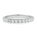 Pave Diamond Wedding Band Ring in Platinum Band (G, SI1, 0.45 cttw) Certificate of Authenticity