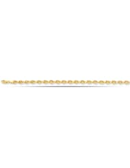 14K Yellow Gold Puffed Mariner Chain Anklet (10 Inches)