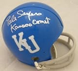 Gale Sayers Autographed/Hand Signed Kansas Jayhawks Throwback Mini Helmet
