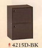 NEW 2 LEVEL WOODEN CABINET W, DOORS IN BLACK FINISH