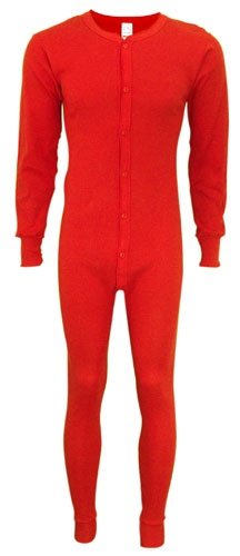 Indera - Mens Big Long Sleeve Union Suit, Red, 865 (Size XXX-Large)