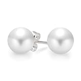 Bling Jewelry Tahitian Style Sea Shell White Pearl Stud Earrings 8mm 9mm 10mm 12mm