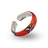 Orange Sparkle Enamel Dragonfly Sterling Silver Toe Ring