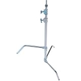 Avenger 40 Century Lightstand, 10' Double Riser C-Stand with One Sliding Leg, Extension Arm & Grip Head, Chrome Steel.