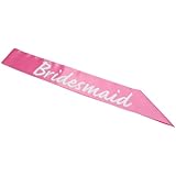 Darice VL27672, Bridesmaid Sash, Pink with white