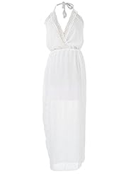 Elasticized   Waistline Halter Wrap  Dress