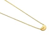 Sterling Silver Small Gold Tone Kidney Bean Necklace. GIFT BOX INCLUDED