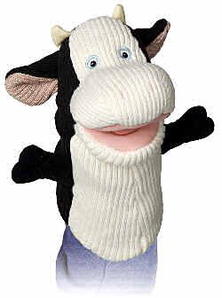 Childrens Toyshop  Toys : Plush Moo Moo Singing Cow Sock Puppet 12"