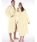 Produkt-Bild: Frottee-Bademantel/ Saunamantel "Montana" mit Kapuze f&uuml;r Damen & Herren Farbe natur, Gr&ouml;sse L