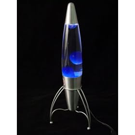 ROCKET LAVA LAMP - BLUE GLOW MOTION -HUGE 18" RETRO NEW