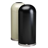 Safco(R) Dome-Top Receptacle With Open Lid, 15 Gallons, Black