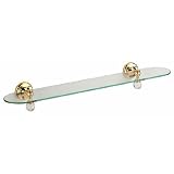 Hafele Voga - Madras Orient Collection Bathroom Shelf, Bronze Protec® with Swarovski Crystal, 23-5/8''W (600 mm) x 5-5/16''D (135 mm) x 3-1/8''H (80 mm)
