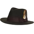 New 100% Wool Felt Fedora Feather Godfather Hat Brown Medium