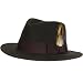 New 100% Wool Felt Fedora Feather Godfather Hat Brown Medium