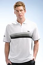 Short Sleeve Super Dry Zip Chest Striped Polo