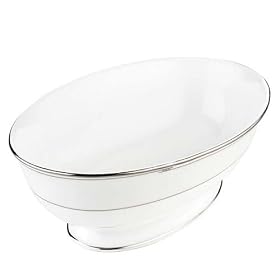 Lenox Tesoro Bone China Platinum Banded Open Vegetable Bowl