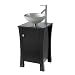Pegasus PE714107 18-Inch Vessel Vanity with Black Granite Top, Espresso