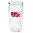 Roll the Dice! 16 oz Insulated Beverage Tumbler, Clear