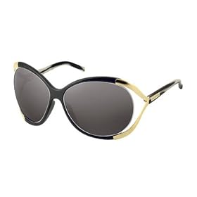 Valentino VAL 5563_S REW/45 Sunglasses Designer Fashion Black-Gold Frame Smoke Silver Mirrored lens Womens 2009 Model