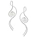 Sterling Silver Faux Pearl Modern Earrings title=