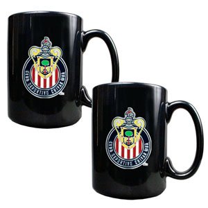 Chivas USA MLS 2pc Black Ceramic Mug Set - Primary