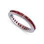 Sterling Silver Band Ruby Cubic Zirconia Eternity Ring