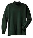 Upscale 100% Cotton Interlock Mock Turtleneck Tee - Dark Green