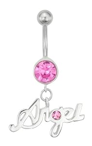 Bijoux de corp - B38/IWP - 01 - Joya para el cuerpo de mujer de plata con circonitas, 3 cm