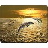DOLPHINS at GOLD SEA SUNSET Mouse Mat / Pad