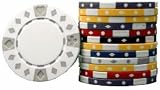 25 Premium Quality Clay Composite Diamond Suited 11.5 gram Poker Chips, Choose from 9 colors
