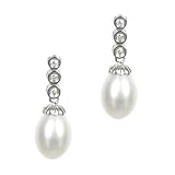 Cultured Pearl & Diamond Drop Earrings