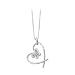 14K White Gold 0.05 ct. Diamond Heart with Butterfly Fashion Pendant with Chain