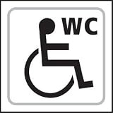 Braille Sign - Disabled Water Closet (White on Blue / 150x150mm)