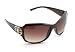 Zoom Boulevard Tori Round Plastic Sunglasses, with Gold Metal Detail on Temple, Tortoise Frame/Brown Lens, Large