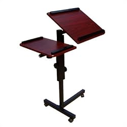 Split-Level Lap Top Desk - Maple & Silver (Silver/Maple) (39.5"H x 36"W x 18"D)
